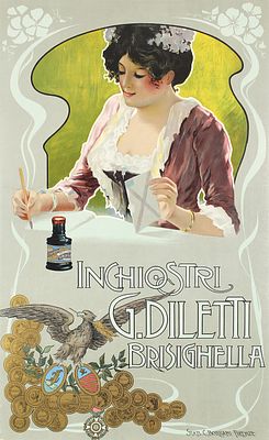 Inchiostri G. Diletti by Anonymous, ca. 1900. Anonymous - ItalyInchiostri G. DilettiLithography 