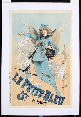 Le Petit Bleu by Alfred Choubrac, 1898. Choubrac, Alfred 1853 - 1902Le Petit BleuLithography 