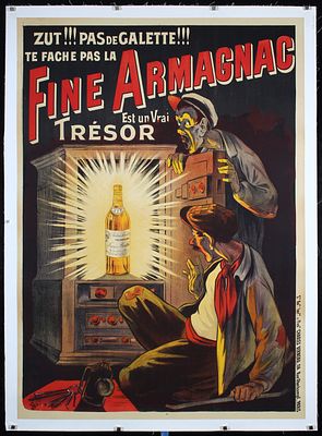 Fine Armagnac by Eugene Og&eacute;, 1910. Og&eacute;, Eugene 1869 - 1936Fine ArmagnacLithography Printing 
