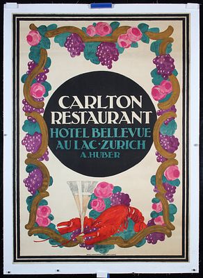 Carlton Restaurant - Hotel Bellevue by Anonymous, 1915. Anonymous - SwitzerlandCarlton 