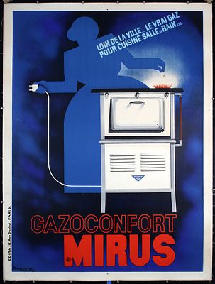 Gazoconfort Mirus by Pierre Fix-Masseau, 1932. Fix-Masseau, Pierre 1905 - 1994Gazoconfort 
