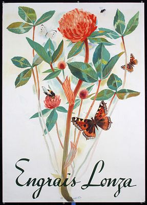 Engrais Lonza by Alois Carigiet, 1939. Carigiet, Alois 1902 - 1985Engrais LonzaLithography 