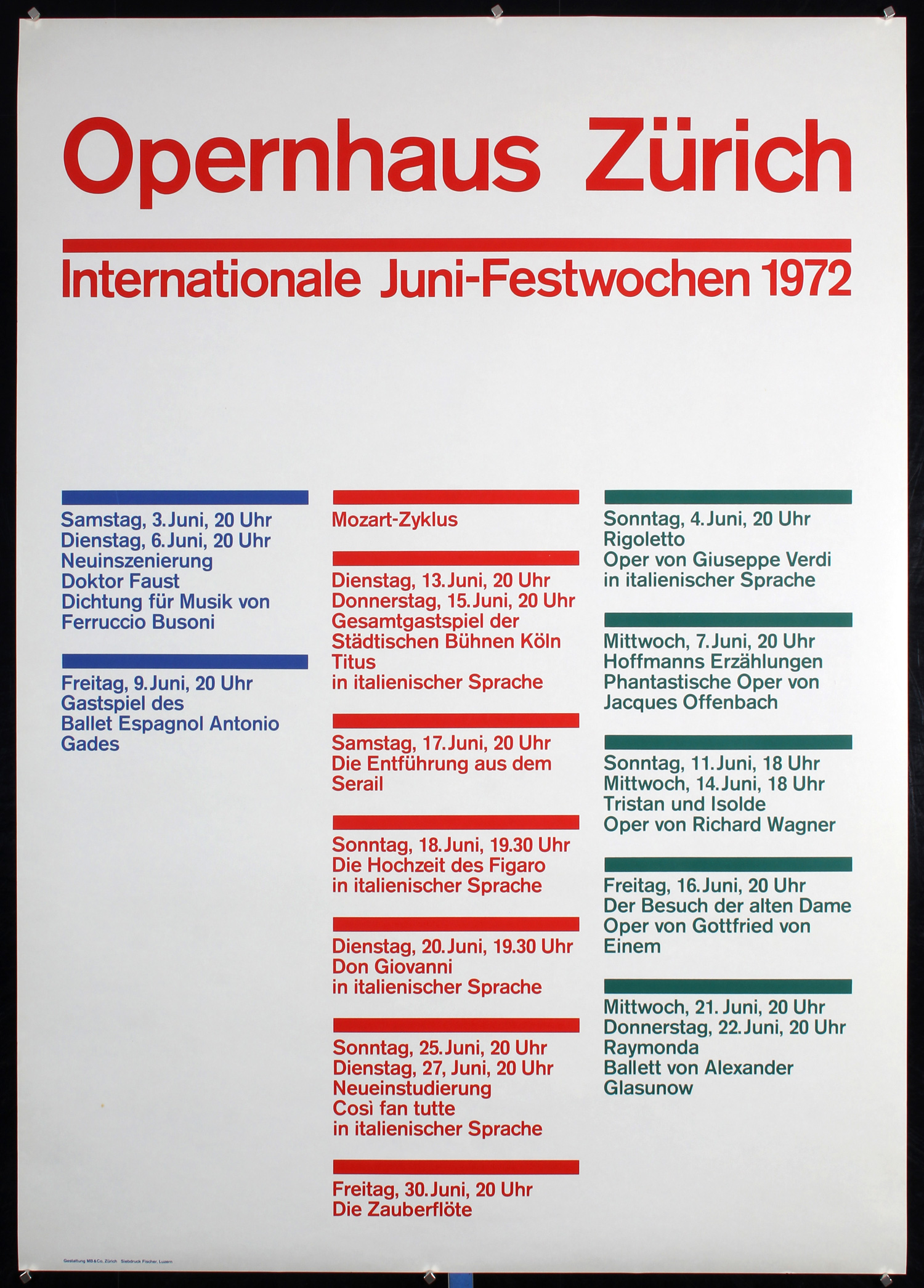 Opernhaus Zürich by Josef Müller-Brockmann, 1972