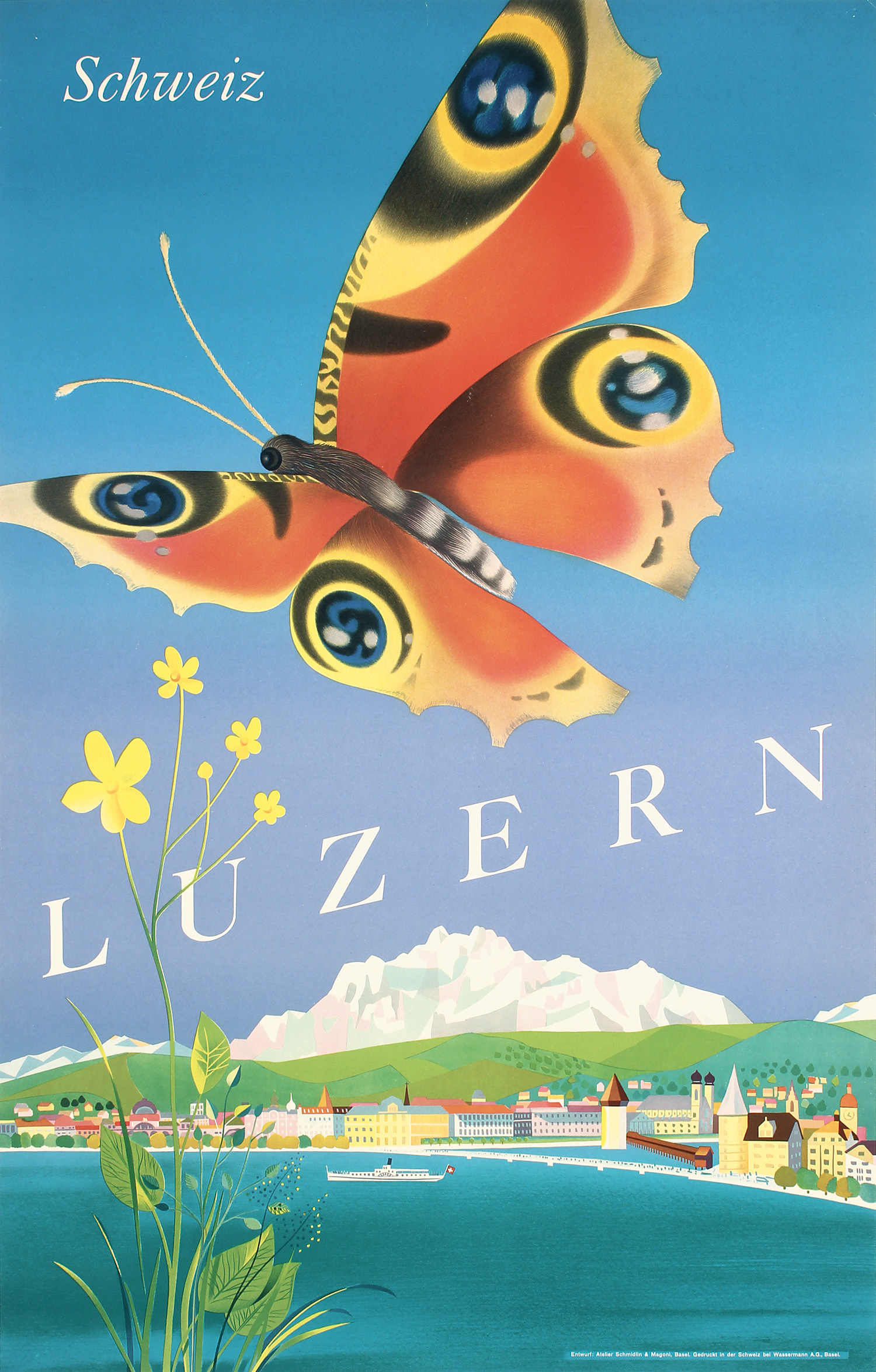 Schmidlin & Magoni (Studio) Luzern Offset Printing ca. 1955 39.7 x 25.1 in. (101 x 64 ...