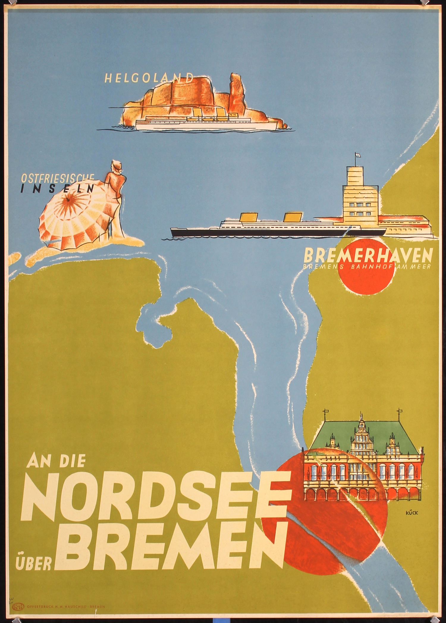Nordsee Bremen Ship Poster, 1933