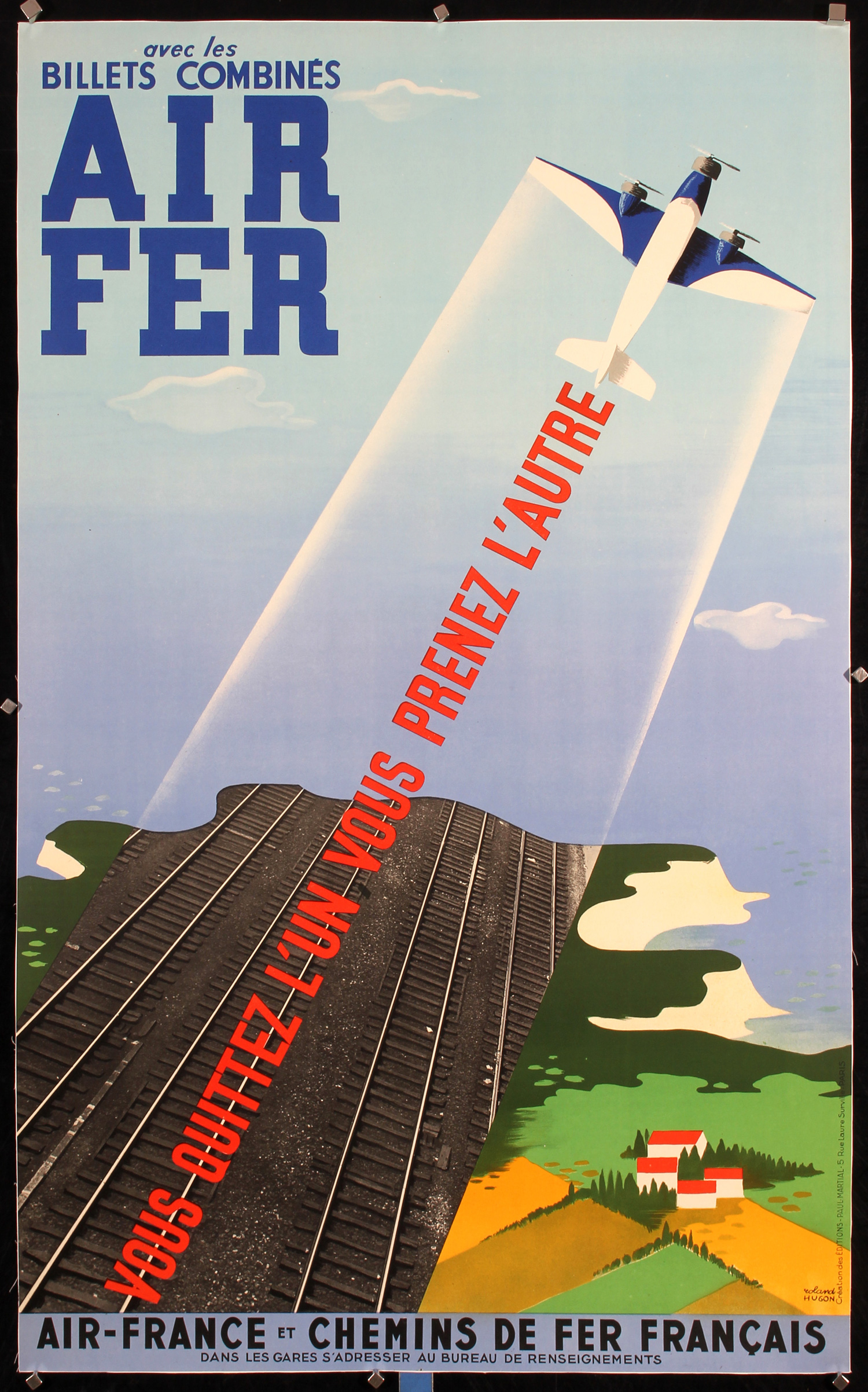 Air Fer - Air France by Roland Hugon, ca. 1937