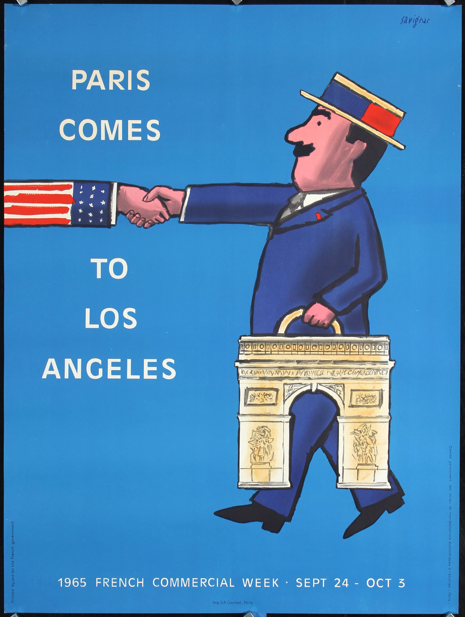 Paris comes to Los Angeles by Raymond Savignac, 1965