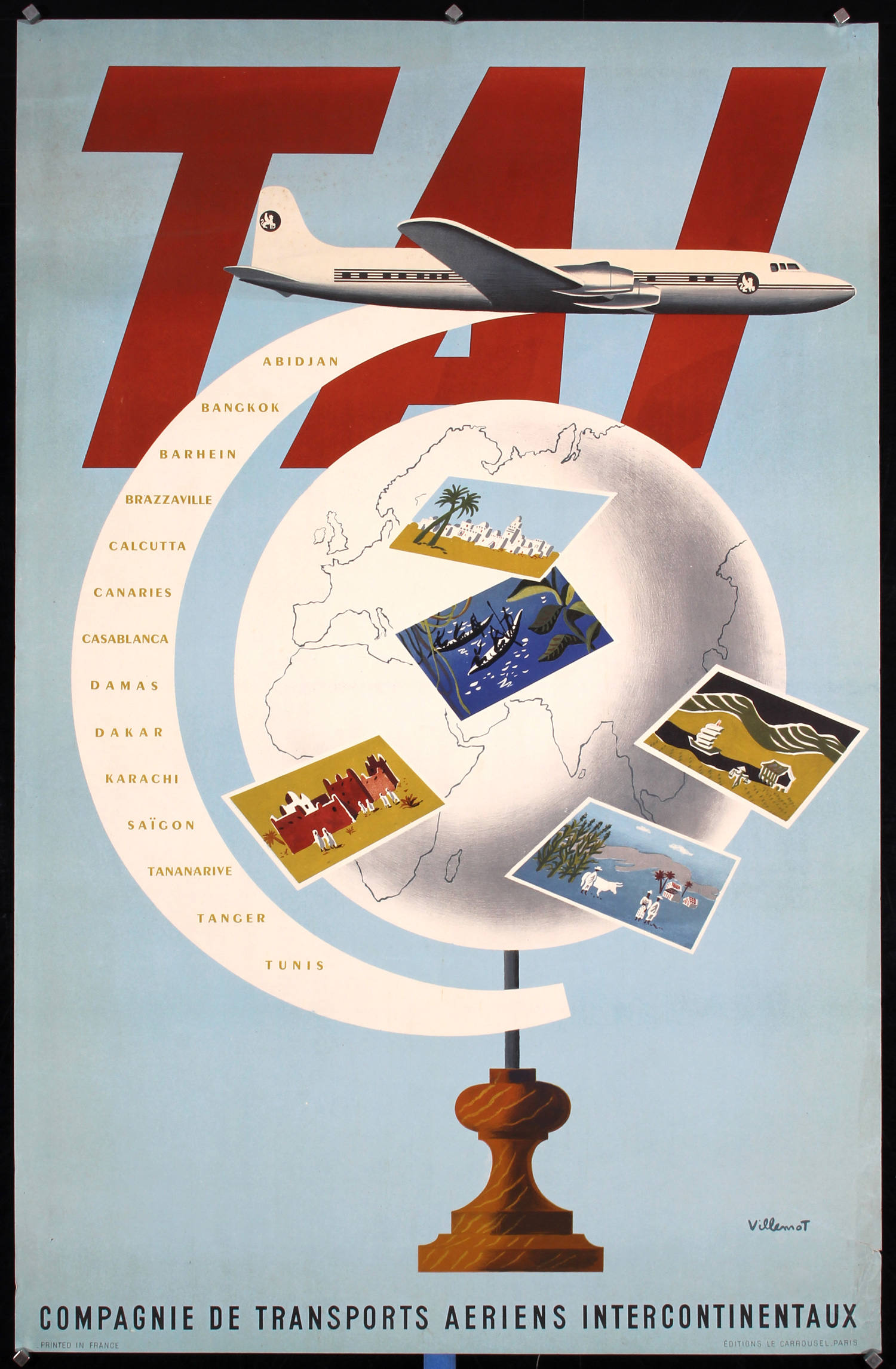 TAI - Transports Aeriens by Villemot, ca. 1955