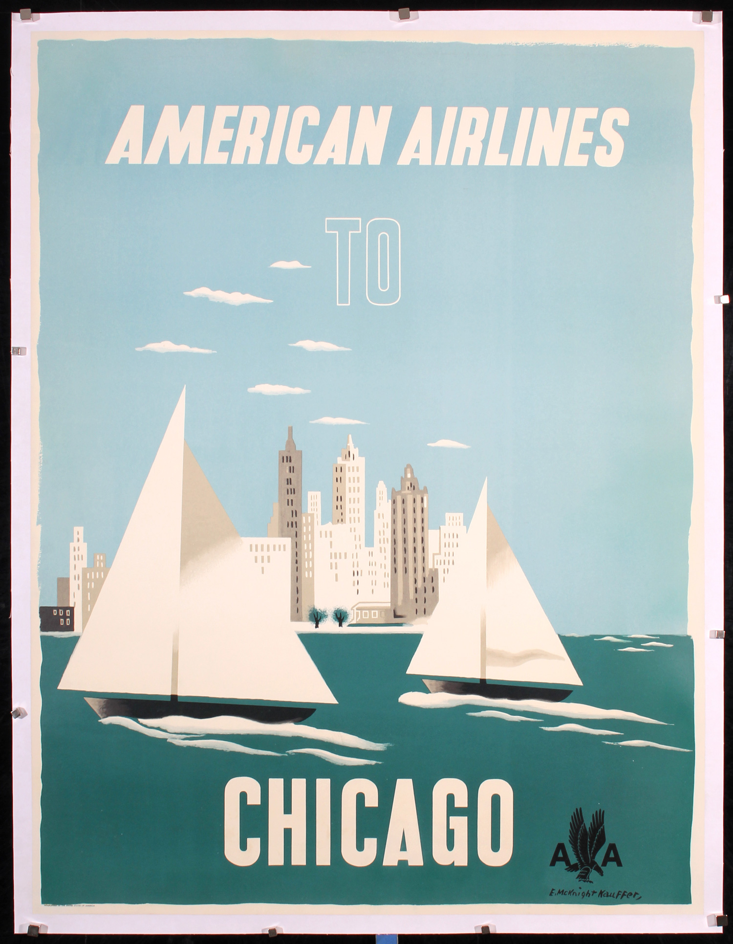 American Airlines Chicago by McKnight Kauffer, ca. 1948