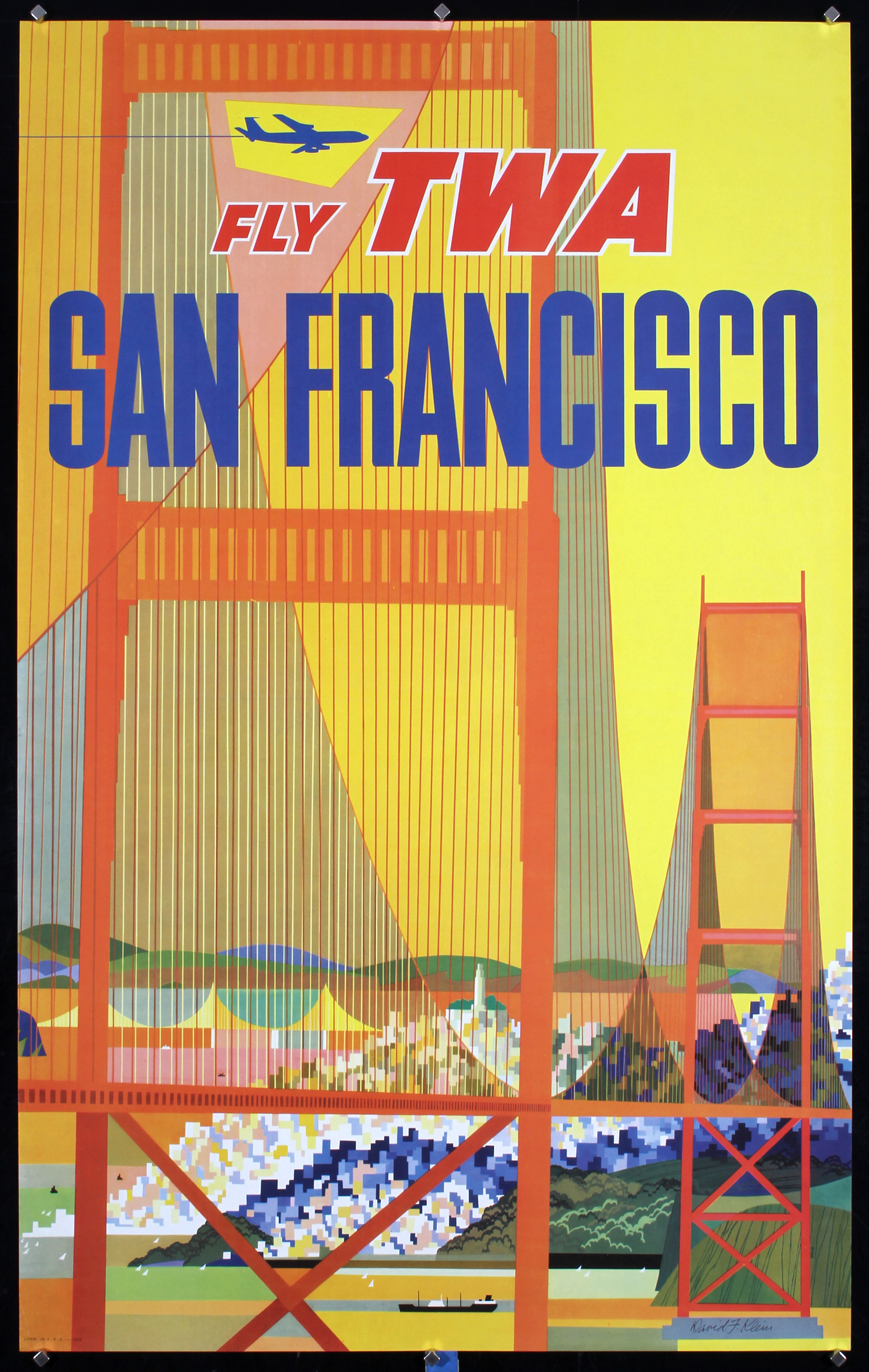 TWA - San Francisco, Hand-Signed by David Klein, ca. 1960