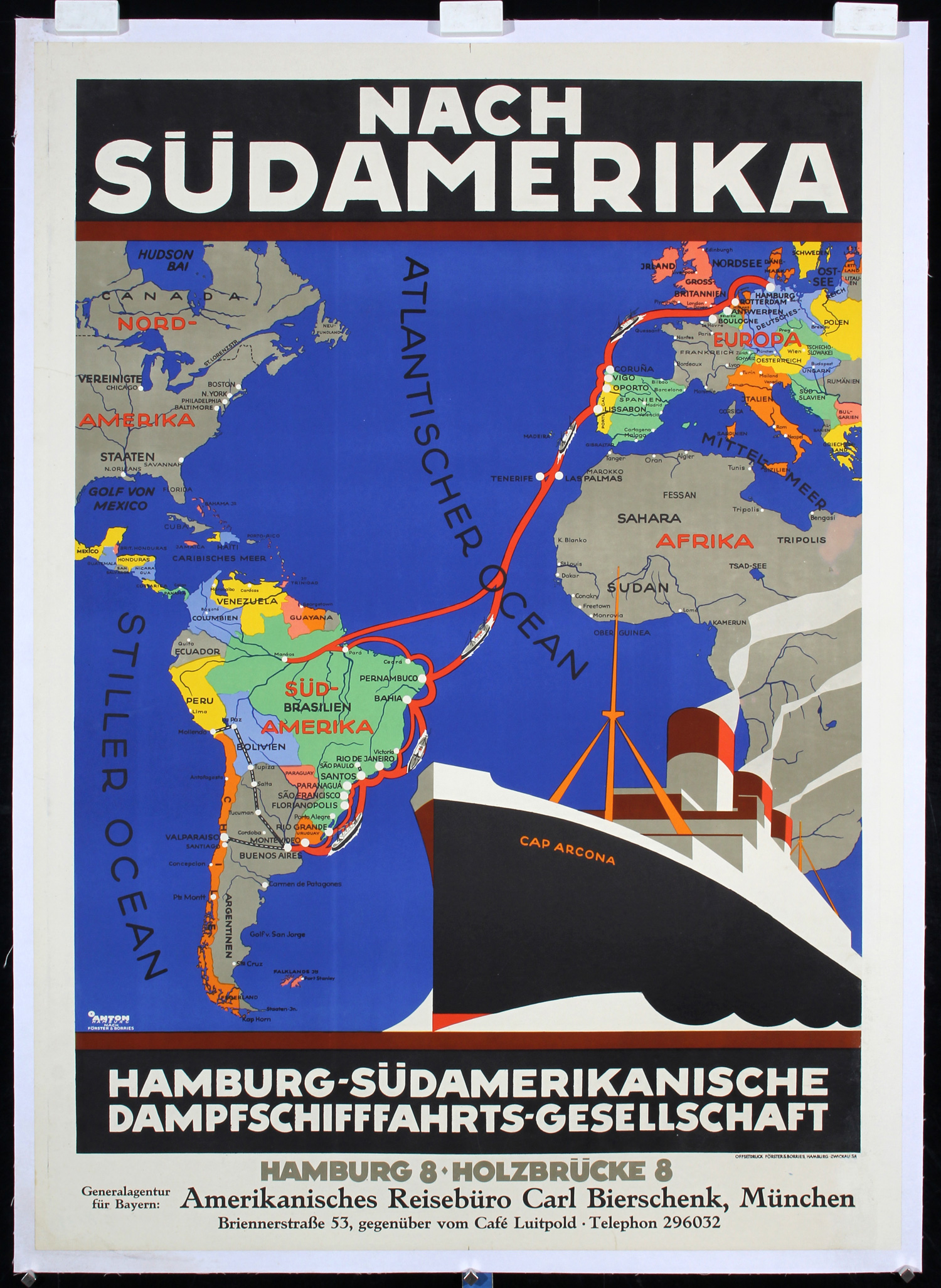 Hamburg-Süd Südamerika Cap Arcona by Anton, 1929