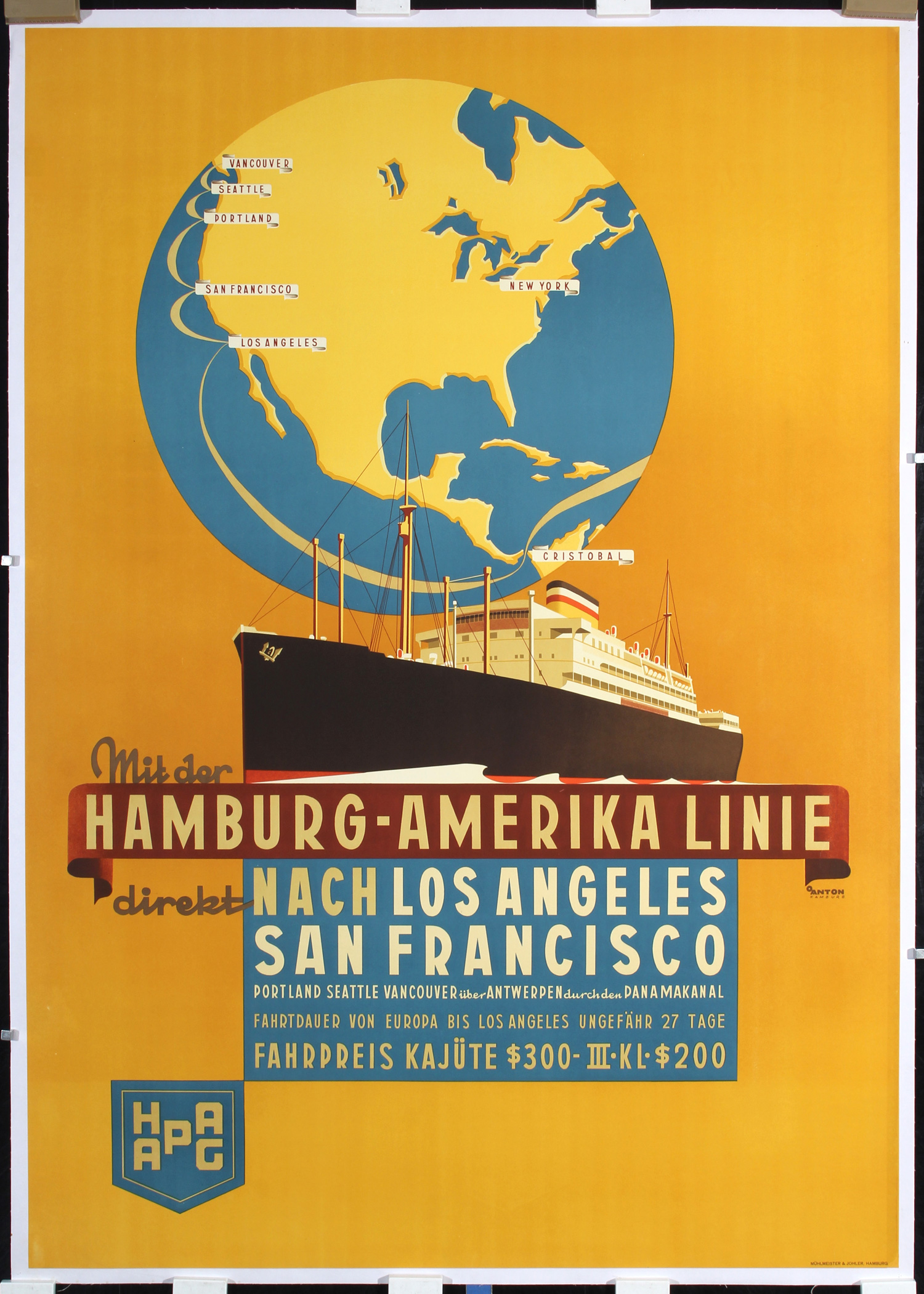 Hamburg America Line by Ottomar Anton, 1932
