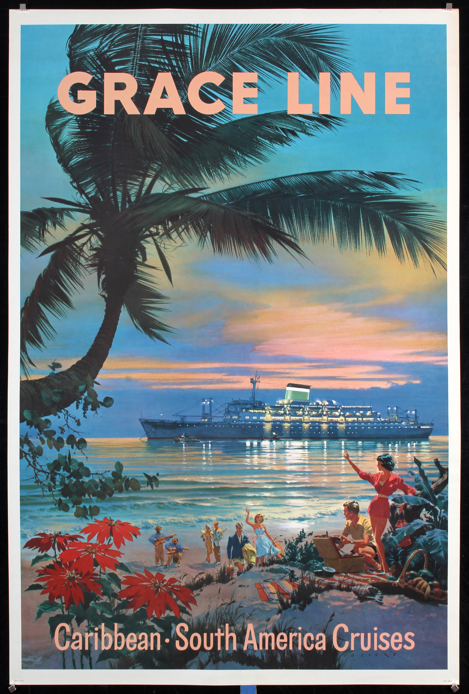 Grace Line - Caribbean by Evers, 1961