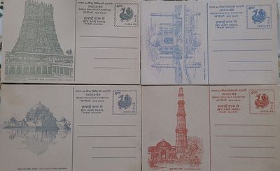 Post Card AIR MAIL - INDIA-89 Monuments - 4 No.