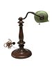 Handel Green Mosserine Desk Lamp. Early 20th century desk or piano lamp. A Mosserine Handel 6025 Image - 2