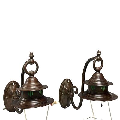 The Handel Lamp Co. Pair of Arts & Crafts Sconces. Pair of the finest Mission Art and Crafts era 
