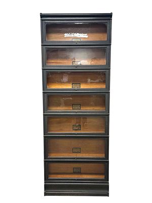 Globe Wernicke Mission Oak 7 Stack Barrister Bookcase. Seven stacking lawyers barrister bookcase 
