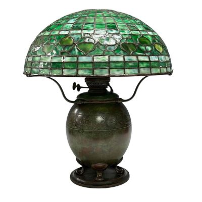 Early Tiffany Studios Acorn - Vine Border Table Lamp. circa 1898 Tiffany Studios Acorn and Vine 