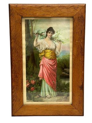 Victorian "Esther at the Wall" Framed Print. Victorian era framed print titled "Esther at the 