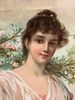 Victorian "Esther at the Wall" Framed Print. Victorian era framed print titled "Esther at the Image - 6