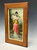 Victorian "Esther at the Wall" Framed Print. Victorian era framed print titled "Esther at the Image - 10