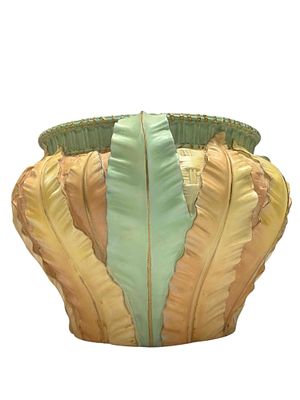 Circa 1900 Royal Worcester Blush Ivory Jardiniere three handled. Inspired by organic forms of 