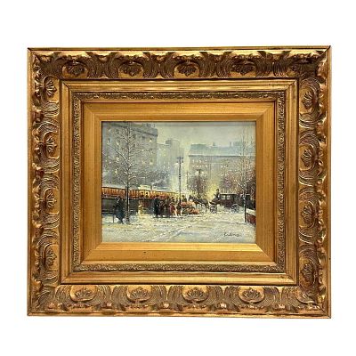Signed Kidman Paris Street Scene Oil on Board Painting. Framed oil on board painting Paris 