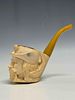 Meerschaum Pipe and Scrimshaw Sperm Whale Resin. Vintage Meerschaum hand carved "Cavalier" pipe Image - 14