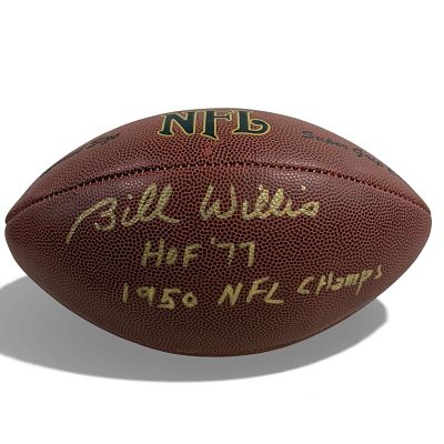 Bill Willis Signed and Inscribed Football Cleveland Browns HOF'er. Wilson NFL football signed on 