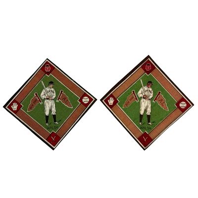 1914 B18 Blankets Jimmy Walsh (2) New York Yankees. Here are two of the square fabric baseball 