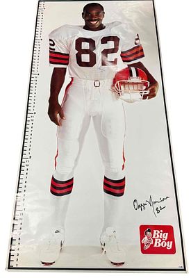 Ozzie Newsome Autographed Life Size BigBoy Poster. Huge poster that is as tall as Ozzie and 