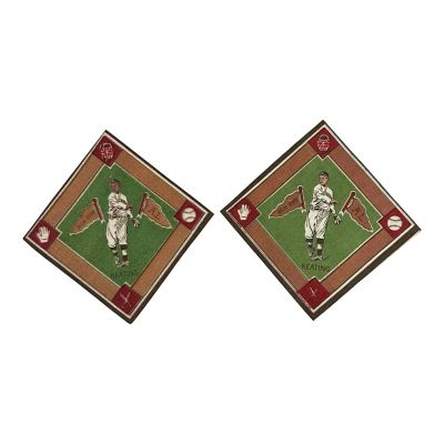 1914 B418 Blankets Ray Keating New York Yankees (2). Two fabric square blankets of the Yankee 