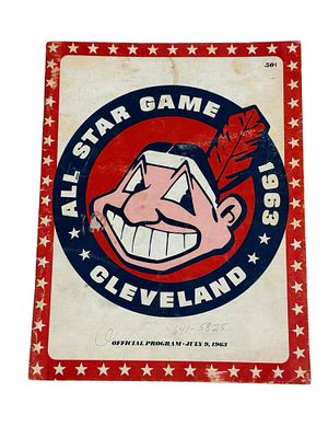 1963 All-Star Game Program Cleveland Indians. Program from the mid-summer classic that was 