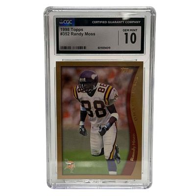 1998 Topps #352 Randy Moss Rookie Card CGC 10 GEM MINT. GEM MINT rookie card of the generational 