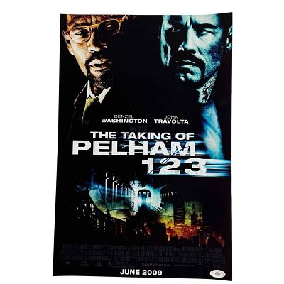 Denzel Washington and John Travolta Signed The Talking of Pelham 123 Photo JSA. 12x18 color 