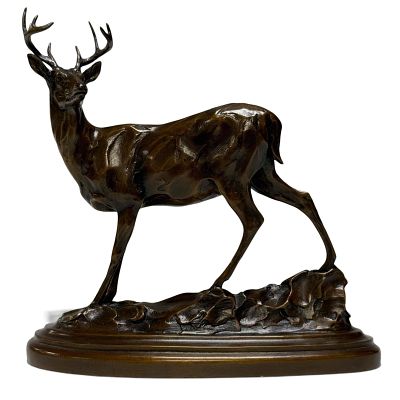 Tim Shinbarger Bronze "Running Proud" Deer Sculpture. Tim Shinabarger (American1966-) Western 