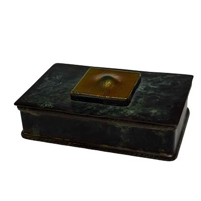Louis C Tiffany Art Nouveau Bronze Iridescent Dresser Box. Louis Comfort Tiffany art nouveau 