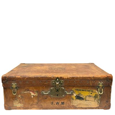 Louis Vuitton Circa 1914-1920 Cowhide Leather Steamer Travelers Trunk. Early 20th century French 