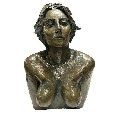 Mary Frances Wawrytko (American, 1950-2021) "Kate" Nude Bronze Bust. An accomplished Cleveland 