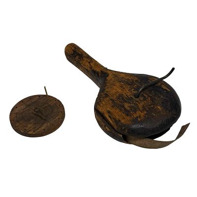18/19th Century Early Wooded Tape Measure with Pocket Calendar Wheel Sundial (20. Scarce circa 