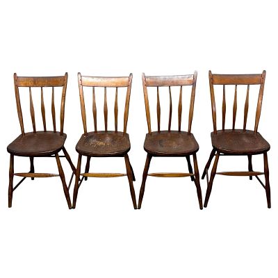 Stickley Colonial Revival Arrow back Windsor Side Chair (4). Set of four arts and crafts early 