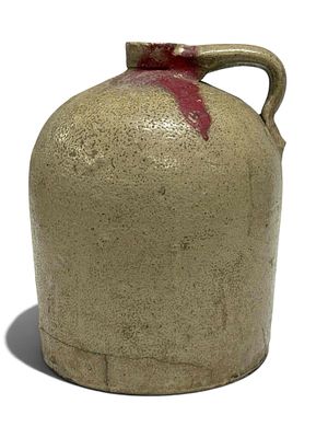 19th Century American Salt-Glazed Stoneware Whiskey Jug. American 19th century salt-glazed 