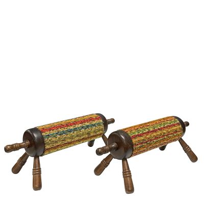 Pair of Antique Wooden Rolling Pin Footstools (2). Late 19th early 20th century unusual and 
