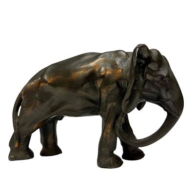 Bronze Elephant Sculpture Doorstop. Vintage decorative bronze elephant sculpture doorstop. 