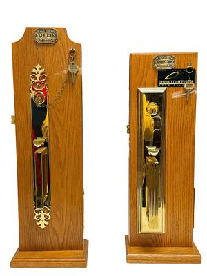 Baldwin Forged Brass Salesman Handleset Display (2). Vintage 20th century Baldwin Metal Forgers 