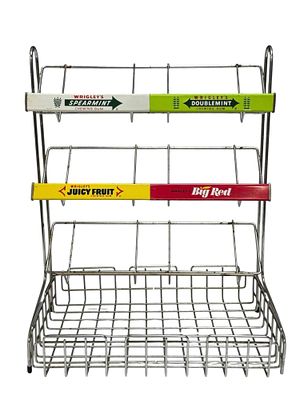Mid 20th Century Wrigley's Gum Chrome Wire Countertop Display Rack. Circa 1950's-1960's 