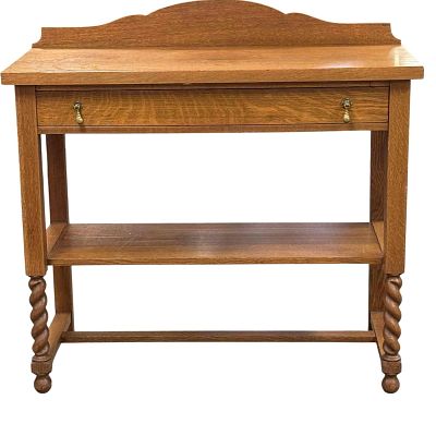 Arts and Crafts Mission Oak Server / Washstand. Mission Oak server with lower barley twist legs 