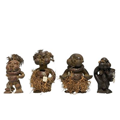 Terracotta "Mupo" Figures by Bamum of Cameroon (4). Four hand crafted terracotta "Mupo" or house 