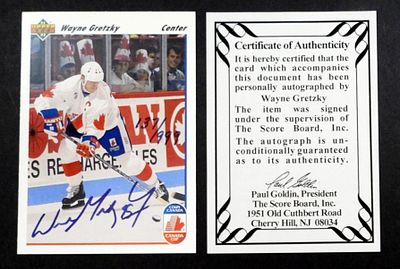 1991-92 Upper Deck Wayne Gretzky Signed. Autograph /999 w/ Goldin COA
