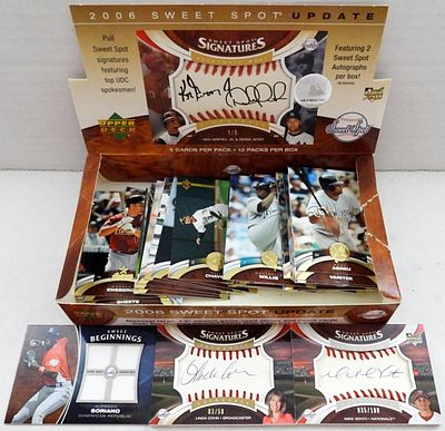 2006 UPPER DECK SWEET SPOT UPDATE BOX. OPENED with ALL THE GREAT FINDS included - (2) 